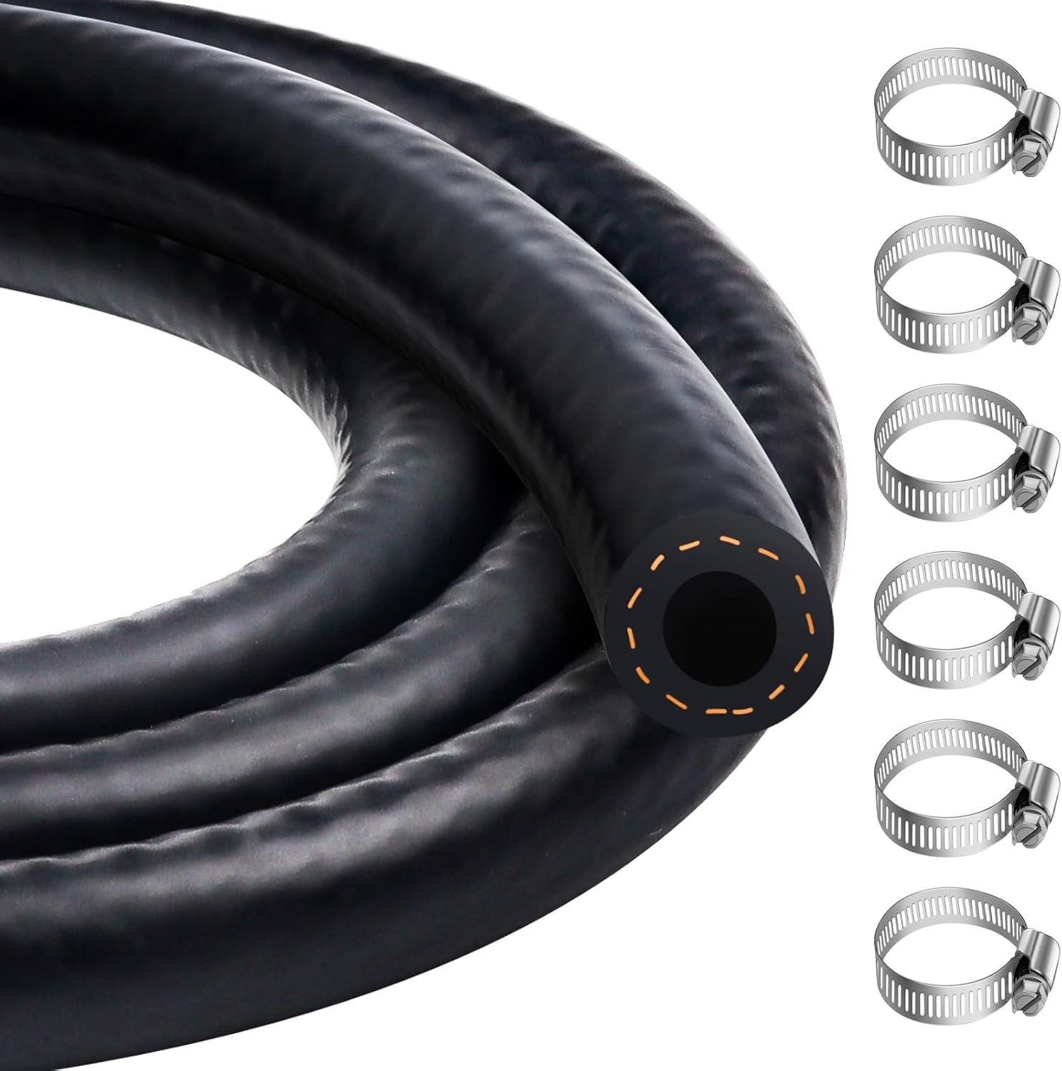 1M Benzinschlauch 6mm, Hanibos Kraftstoffgasleitung Set mit 6 Stück Schlauchs...