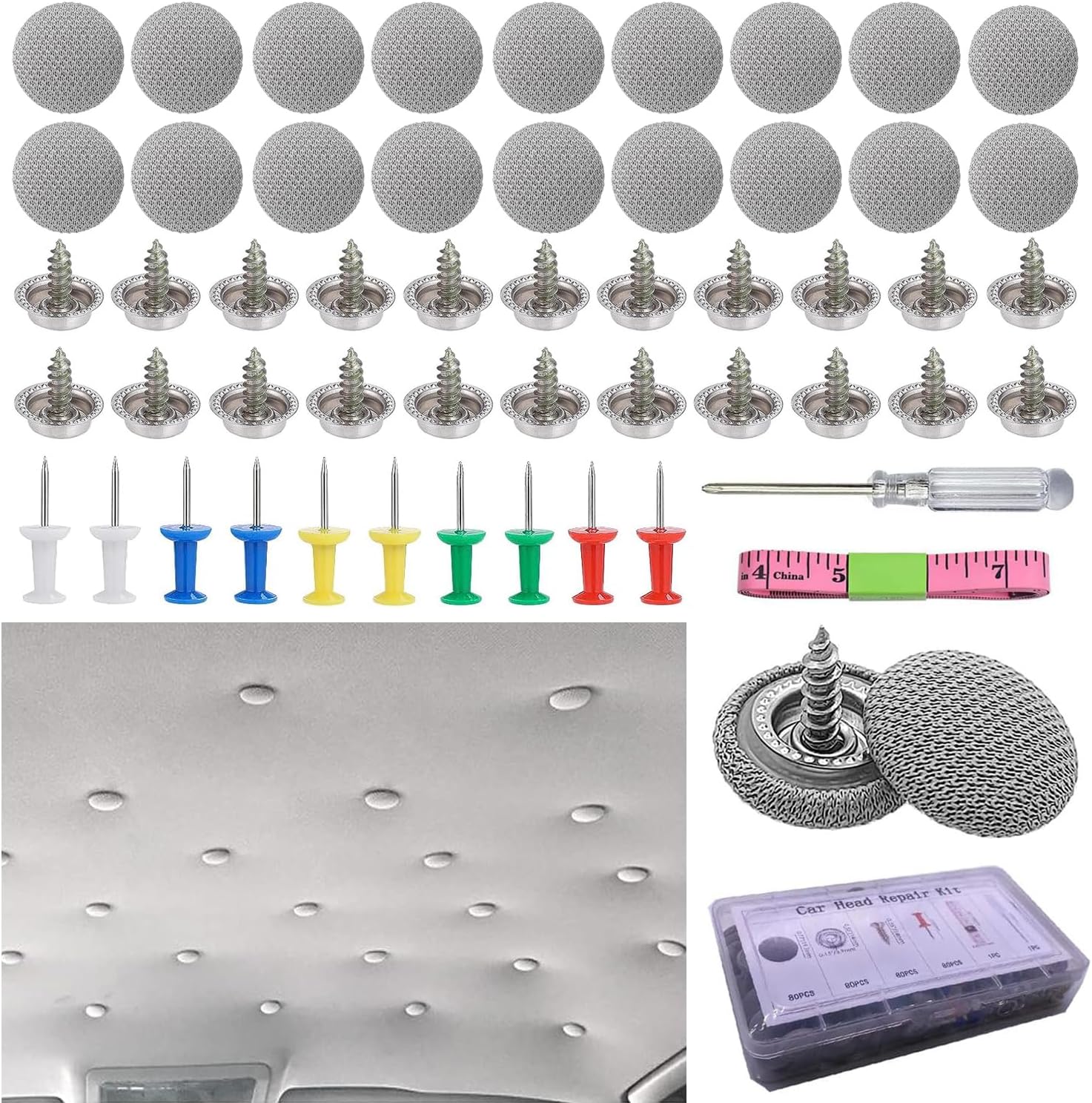 80 Stück Dachhimmel Reparatur Set, KFZ Reparatur Nieten, Universal Auto Dach ...